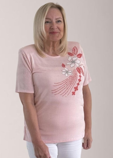 Emma Pink Filigree Top